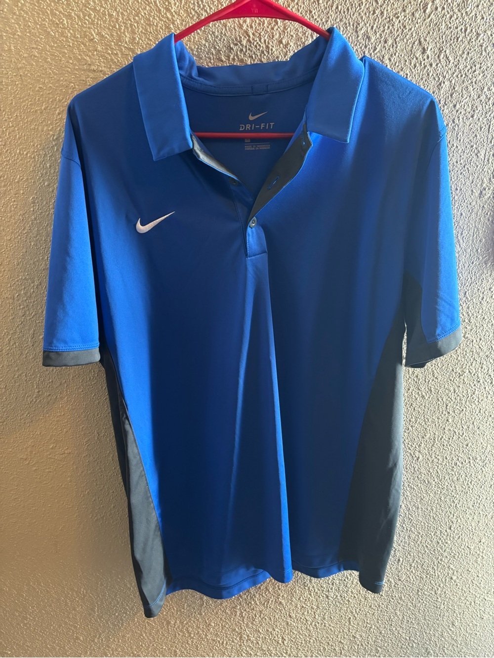 Nike Men’s Blue and Black Dri-FIT Athletic Polo
